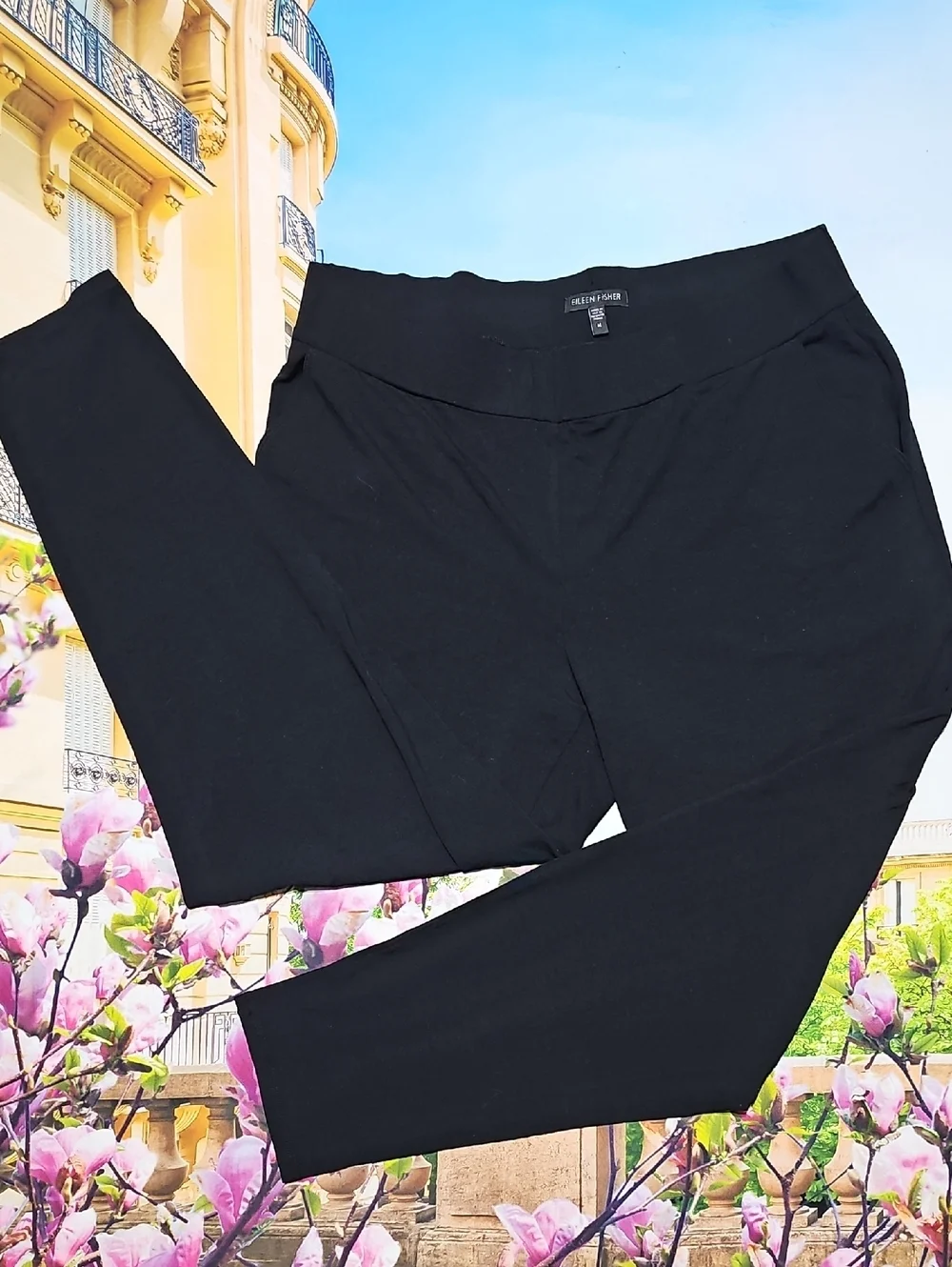 Eileen Fisher Black Skinny Pull-on Pants Size Medium